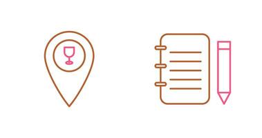 bar location and notepad Icon vector