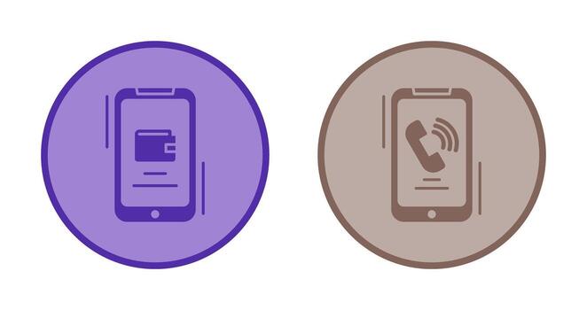 E wallet and Incoming Call Icon vector