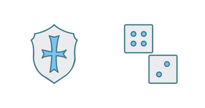 Dice and Shield Icon vector