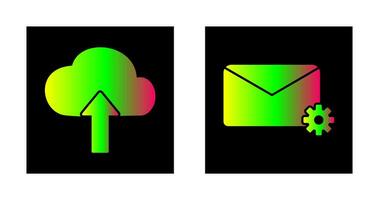 Upload to Cloud and Message Settings Icon vector