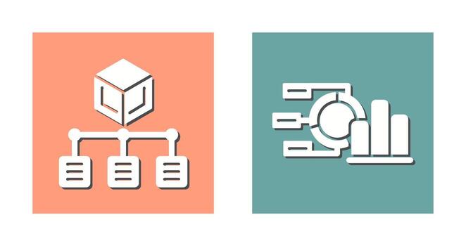 Pie Chart and distribution Icon vector