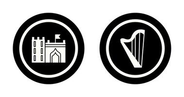 Castle with Flag and Harp Icon vector