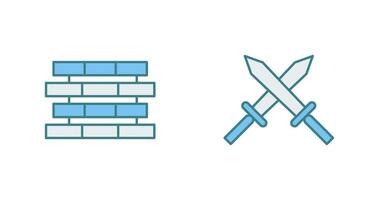 Bricks and Sword Icon vector