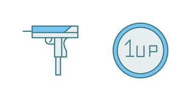 Gun and 1UP Icon vector