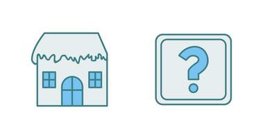 House with Snow and Question Mark Icon vector