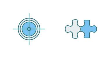 Target and Puzzle Piece Icon vector