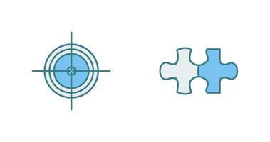 Target and Puzzle Piece Icon vector