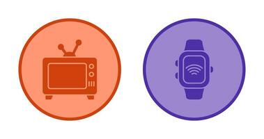 Television and Smart Watch Icon vector