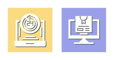 24h Support and New Lable Icon vector