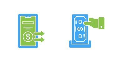 depositar y transferir icono vector