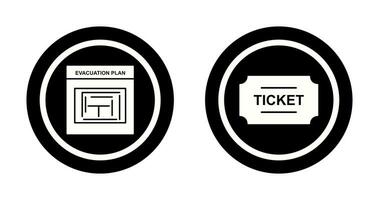 evacuación plan y Entradas icono vector