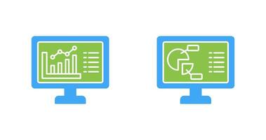 Graph and Pie Chart Icon vector