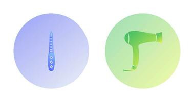 Nail File and Hair Dryer Icon vector