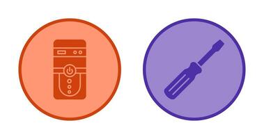 Cpu and Screw driver Icon vector