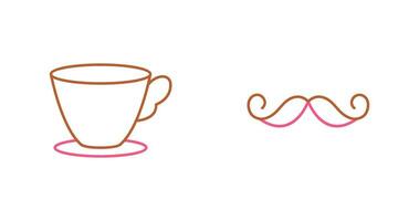 Tea Cup and Moustache Icon vector