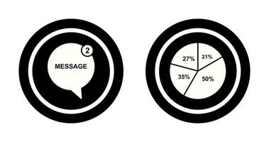 Message Bubbles and Pie Chart Icon vector