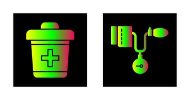 Dustbin and Blood Icon vector