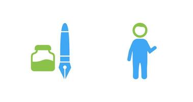 Ink and Pen and Museum Guide Icon vector