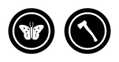 Butterfly and Wood Cutter Icon vector