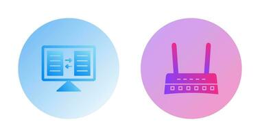File Sharing and Router Icon vector