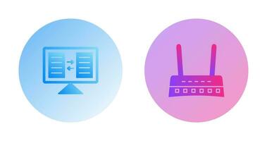 File Sharing and Router Icon vector