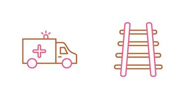 Ambulance and Train tack Icon vector