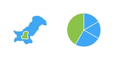 mapa y tarta icono vector