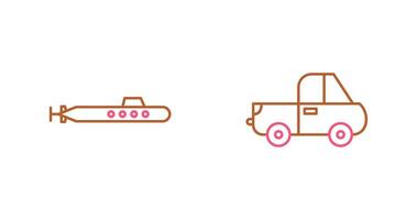 Submarine and Pickup Icon vector