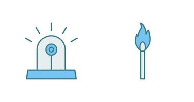 siren and lit matchstick Icon vector