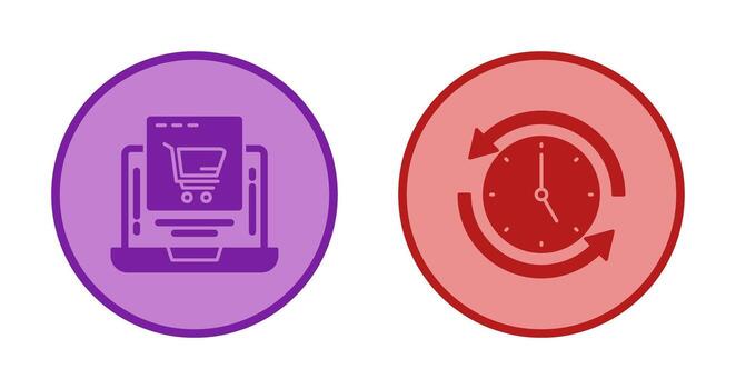 Add to Cart and Run time Icon vector