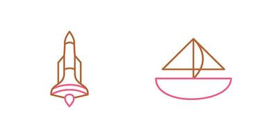 Rocket and Small Yacht Icon vector