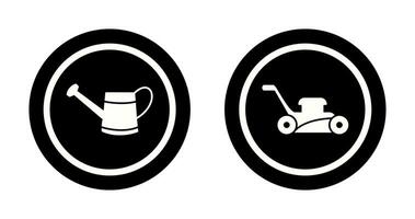 Watering tool and Lawn Mower Icon vector