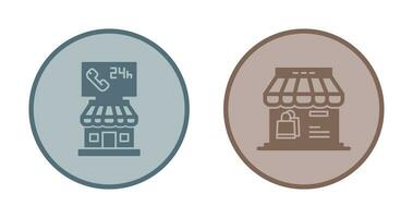 24 Hour and Store Icon vector