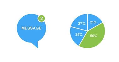 Message Bubbles and Pie Chart Icon vector