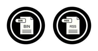 BIN and RSS Icon vector