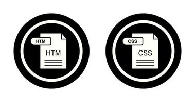 HTM and CSS Icon vector