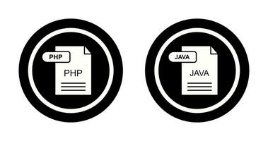 php y Java icono vector