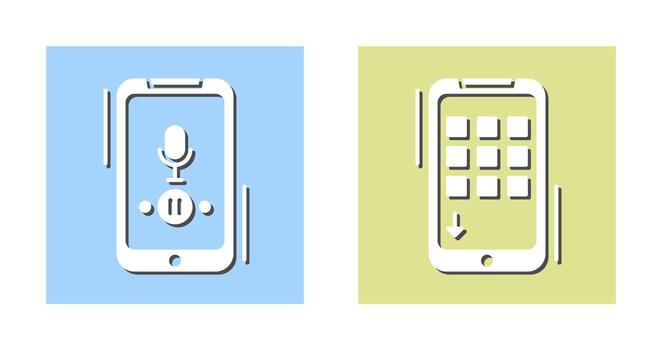 voz grabar y dispositivo icono vector