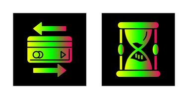 transacción y reloj de arena icono vector