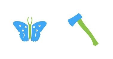 Butterfly and Wood Cutter Icon vector