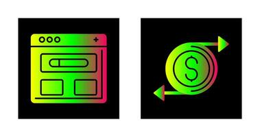 Brwoser and Money Icon vector