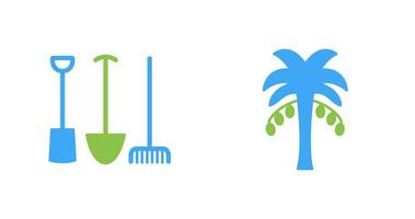 Gardening Tools and Palm tree Icon vector