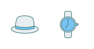 Hat and Watch Icon vector