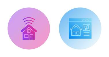 Smart house and Marketing Icon vector