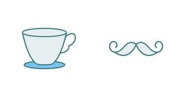 Tea Cup and Moustache Icon vector