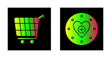 Shopping Cart and Wishlist Icon vector