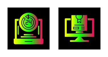 24h Support and New Lable Icon vector