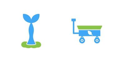 Tree and Garden Cart Icon vector
