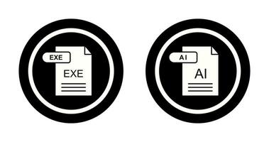 AI and EXE Icon vector