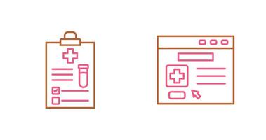Medical Report and Browser Icon vector
